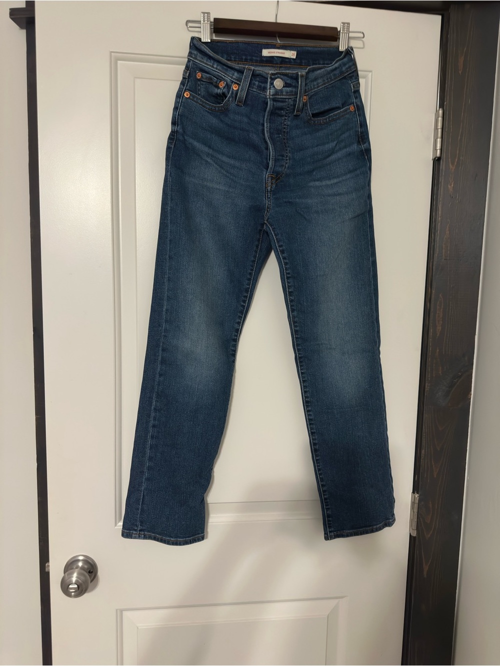 Levi's Straight-Leg Jeans — Dark Blue Denim